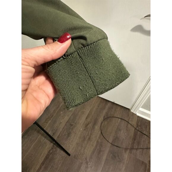 Hollister Women's Parka Coat Green Hooded Winter Size S - Picture 5 of 8